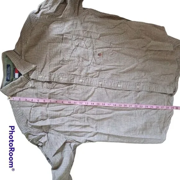 Tommy Hilfiger Tan Plaid Button Down Shirt - Picture 10 of 10